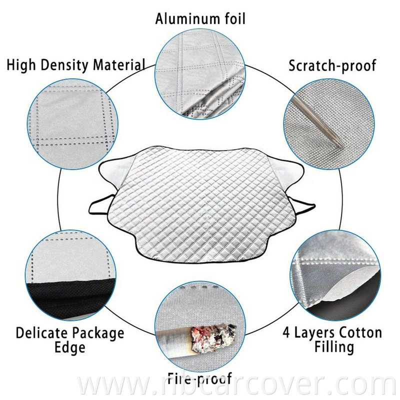 Wholesale ready to ship half size roof tent pe bubble magnetic car snow cover for front windshield